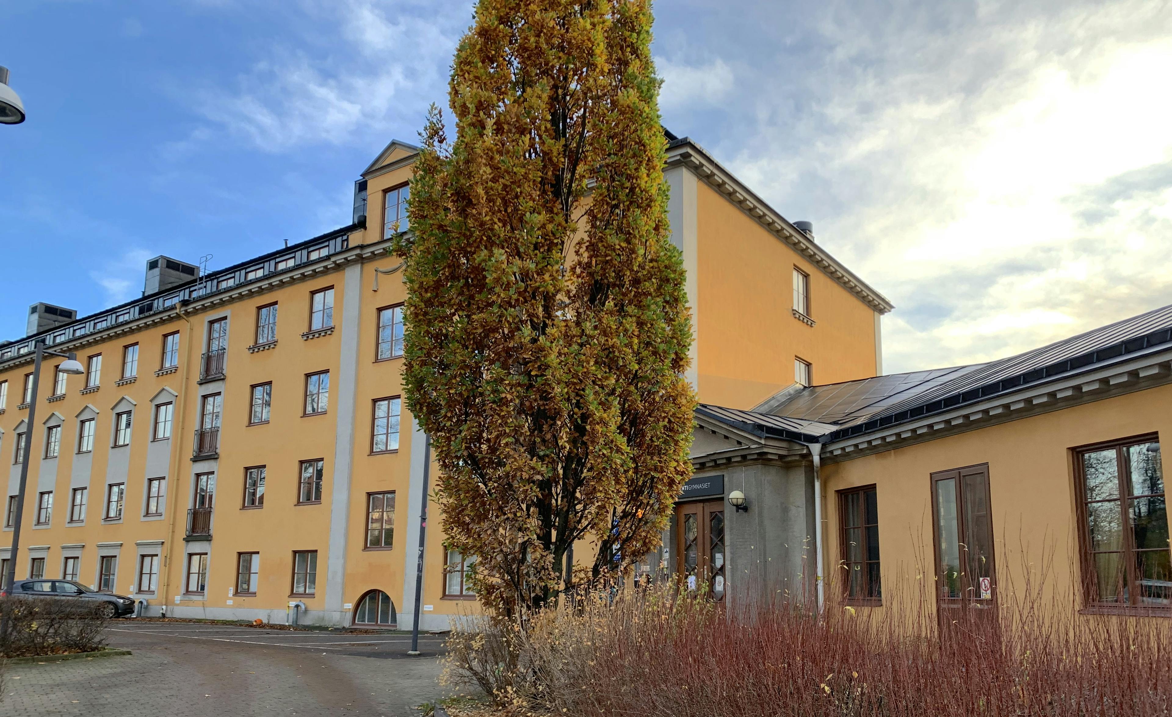 NTI Gymnasiet Stockholms skolbyggnad. 