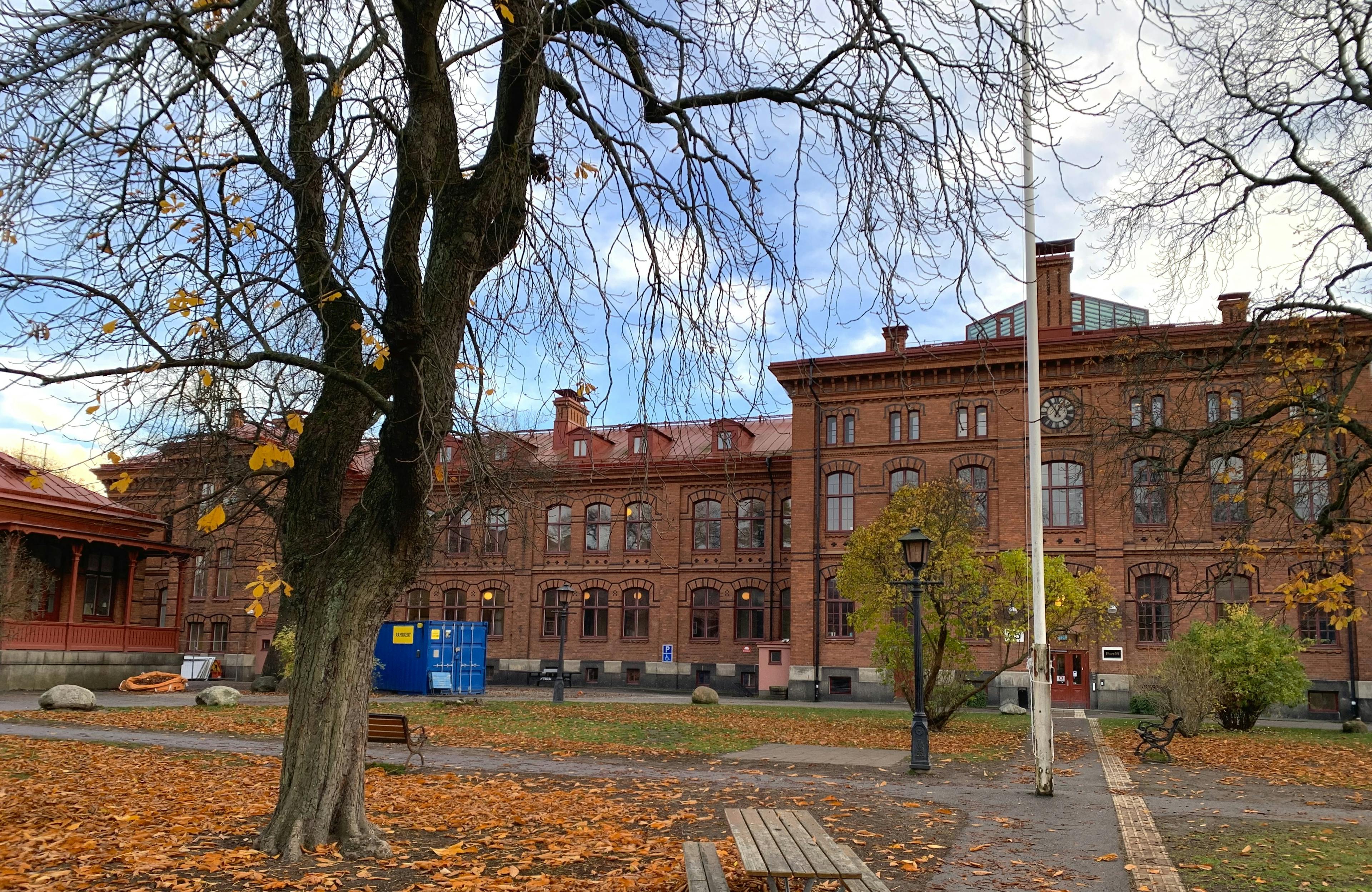Innergården till Viktor Rydberg Gymnasium Odenplan.